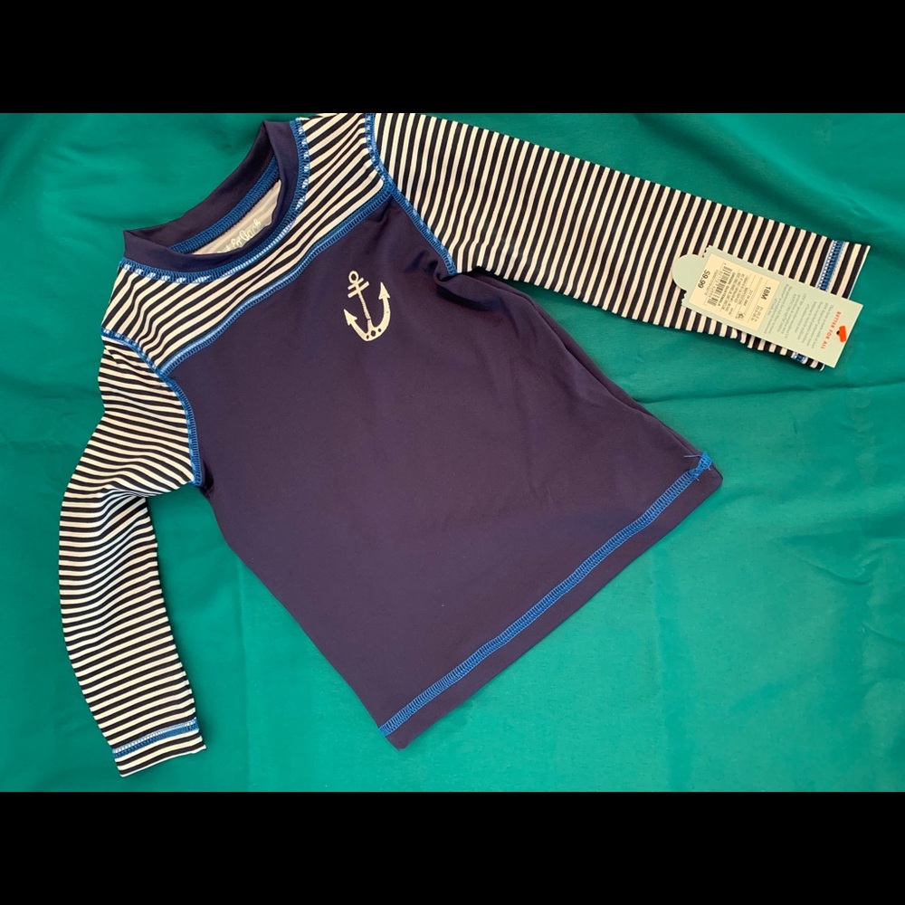 Long sleeve rash guard nautical theme 18 mos